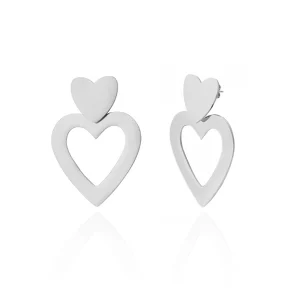 Groot hangende hart zilver