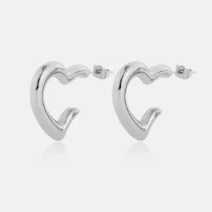Hoops gevormd hart zilver