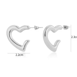 Hoops gevormd hart zilver