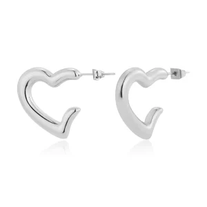 Hoops gevormd hart zilver