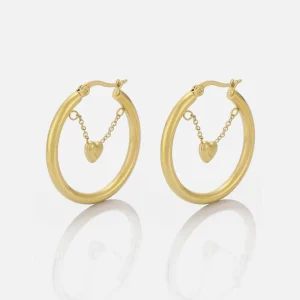 Hoops met hartje goud