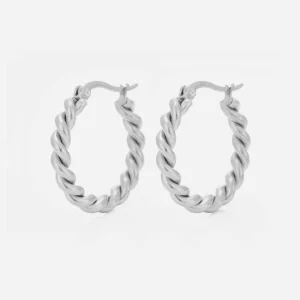 Hoops twisted zilver