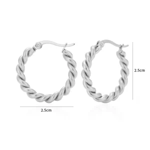 Hoops twisted zilver