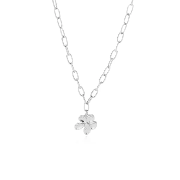 Ketting flower zilver