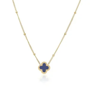 Ketting lucky goud/blauw