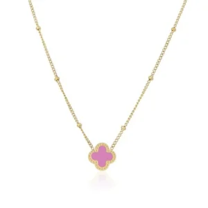 Ketting lucky goud/roze