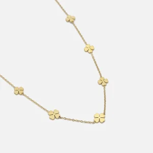 Ketting lucky klavertjes goud