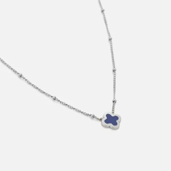 Ketting lucky zilver/blauw