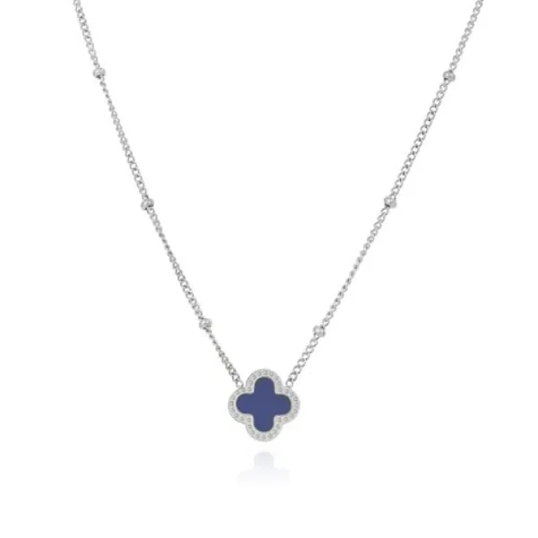 Ketting lucky zilver/blauw