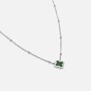 Ketting lucky zilver/groen