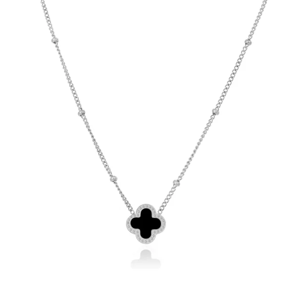 Ketting lucky zilver/zwart