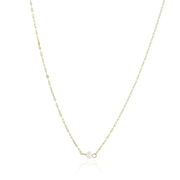 Ketting single parel goud