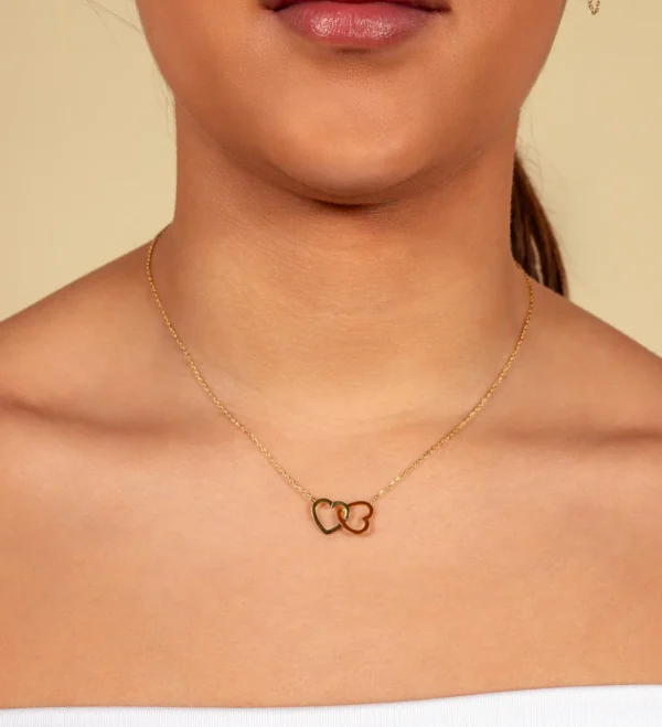 Ketting verbonden hart goud