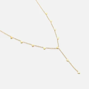 Ketting Y-vorm hartjes goud