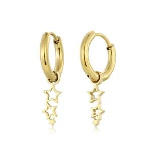 Oorbellen drie sterren goud