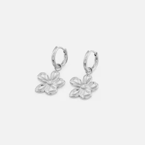 Oorbellen flower zilver