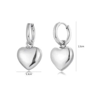 Oorbellen groot hart zilver