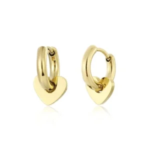 Oorbellen hartje plaat goud