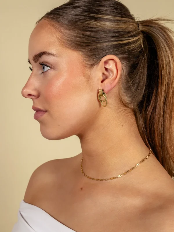 Oorbellen lux ovaal goud