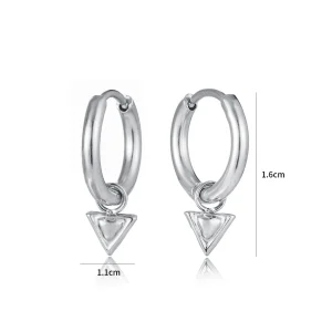 Oorbellen met driehoekje zilver