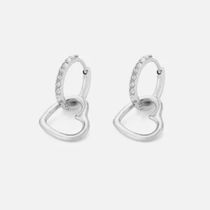 Oorring steentjes hartje zilver