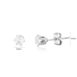 Oorstekers diamant 3mm zilver