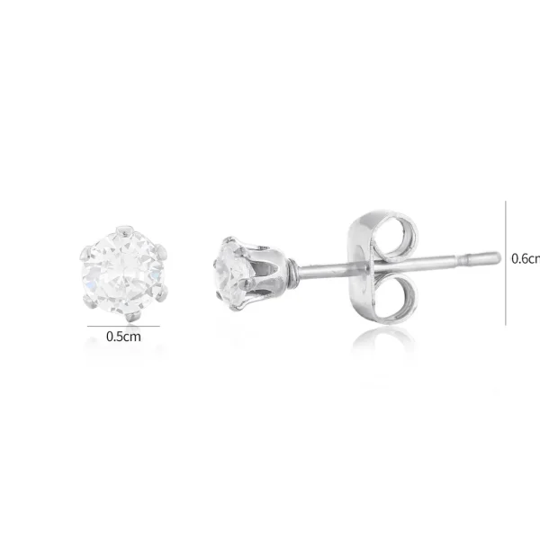 Oorstekers diamant 4mm zilver