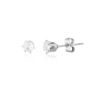 Oorstekers diamant 3mm zilver