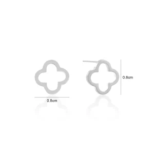 Oorstekers open klaver zilver