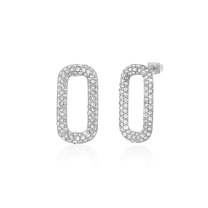 Oorstekers ovaal steentjes zilver