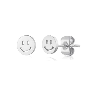 Oorstekers smiley zilver