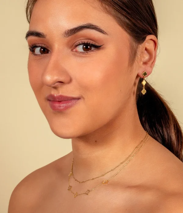 Open klaver ketting goud