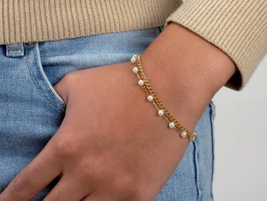 Parel armband tweelaags goud