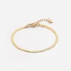 Platte armband 2mm goud