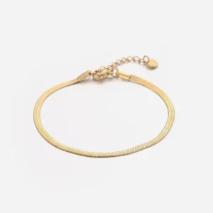 Platte armband 2mm goud