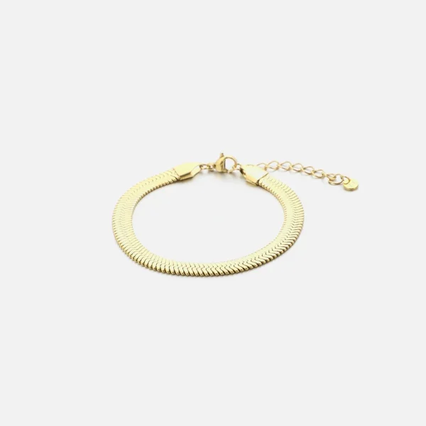 Platte armband 6mm goud