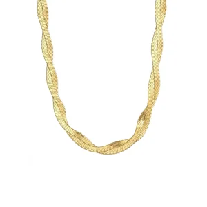 Platte gedraaide ketting goud