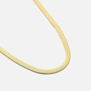 Platte ketting 6mm goud