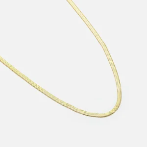 Platte ketting 3mm goud