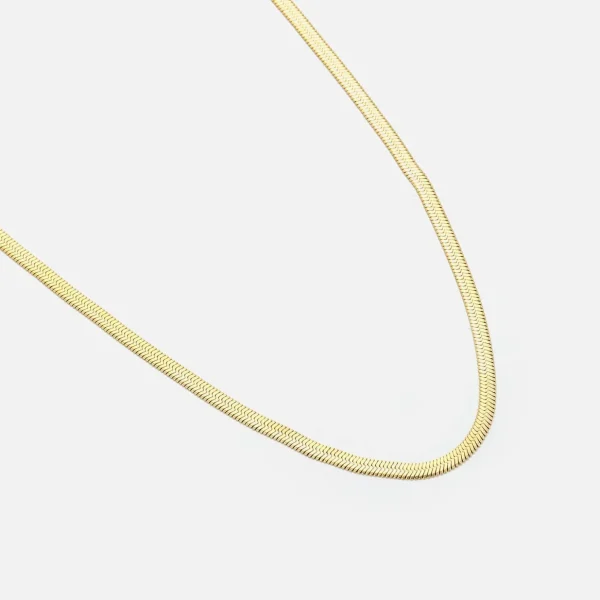 Platte ketting 3mm goud