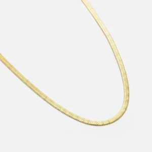 Platte ketting 4mm goud