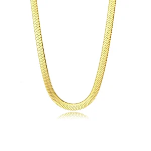 Platte ketting 6mm goud