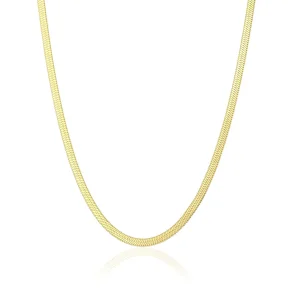 Platte ketting 3mm goud