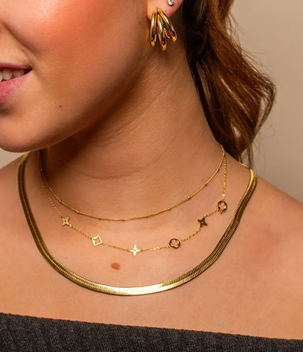 Platte ketting 6mm goud