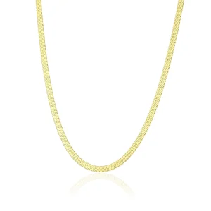 Platte ketting 4mm goud