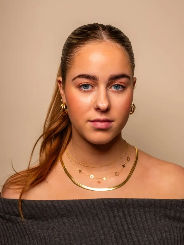 Platte ketting 6mm goud