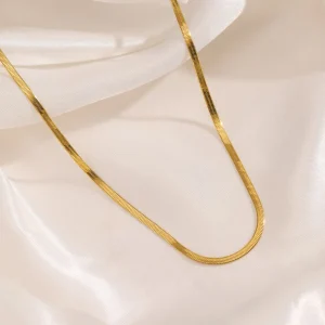 Platte ketting 2mm goud