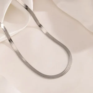 Platte ketting 4mm zilver