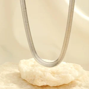 Platte ketting 6mm zilver