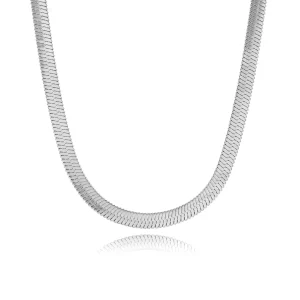 Platte ketting 4mm zilver